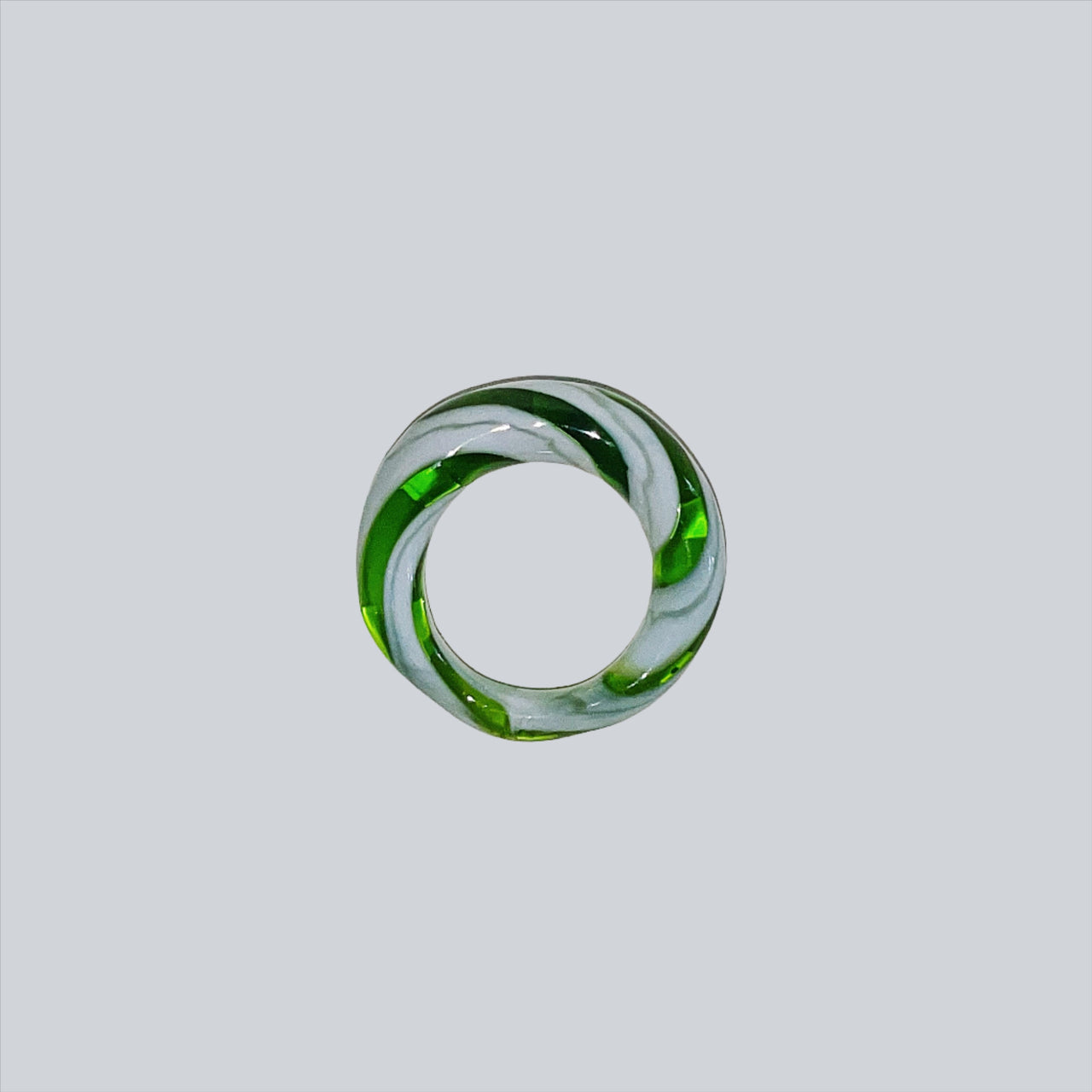Dark Green Spiral Ring