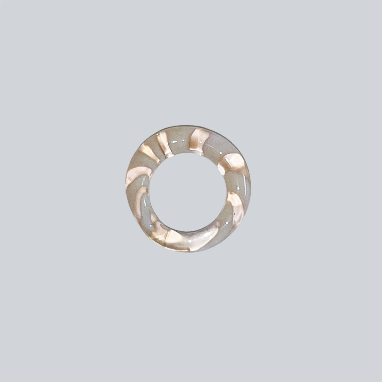 Pale Pink Spiral Glass Ring