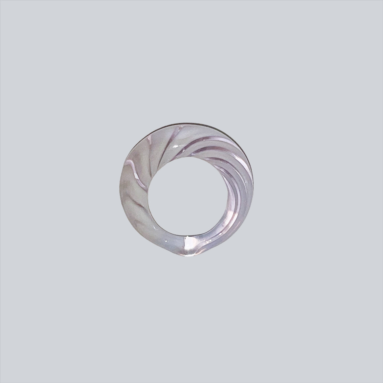 Lilac Spiral Glass Ring