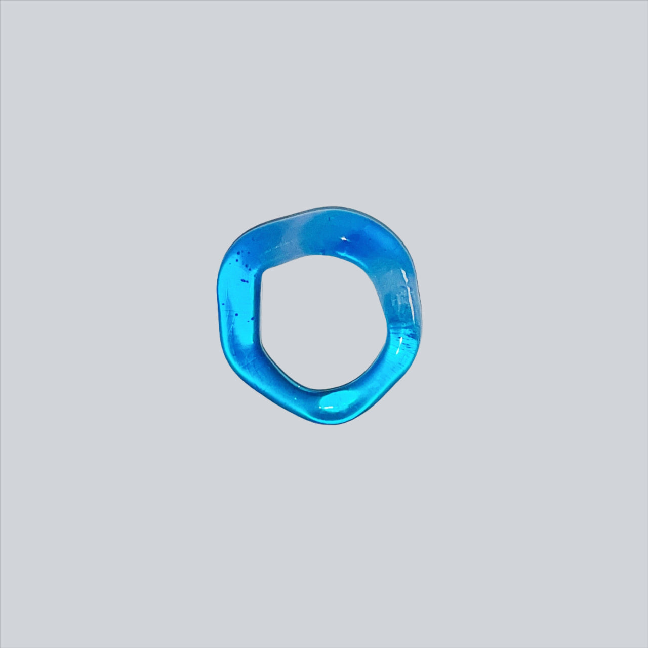 Ocean Wave Squiggle Glass Ring