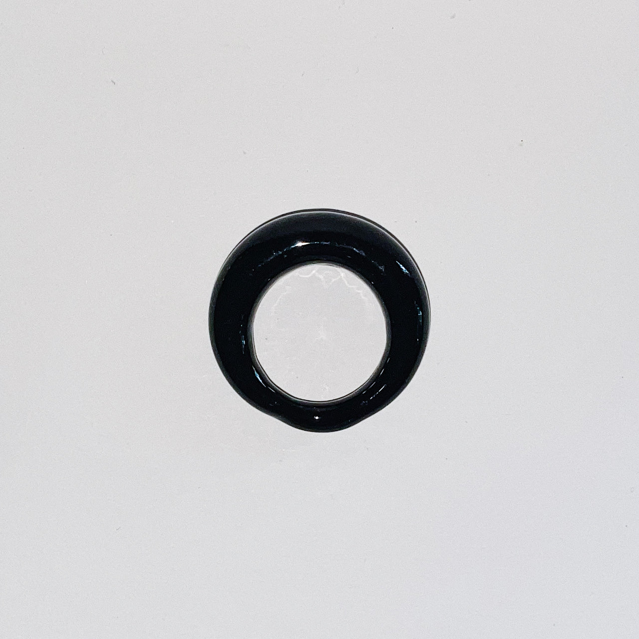 Black Solid Glass Ring