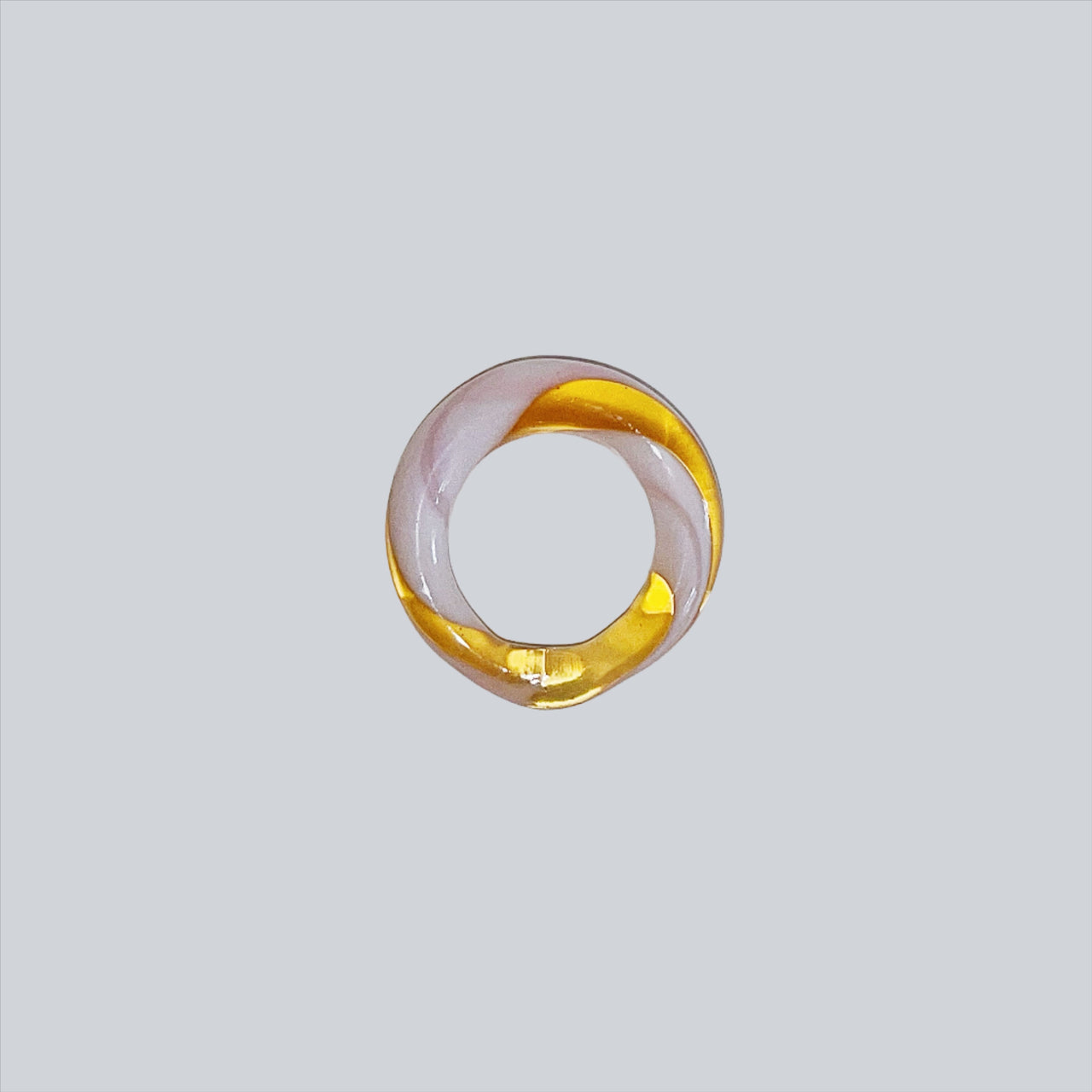 Tangerine Spiral Glass Ring