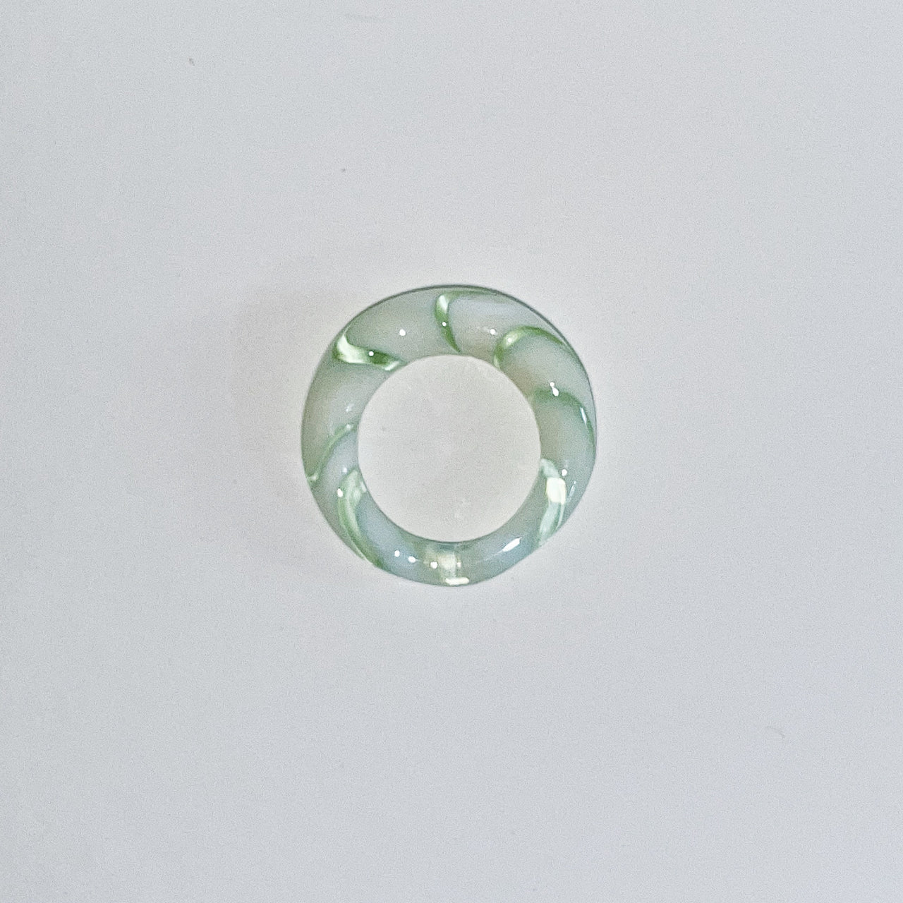 Electric Green Spiral Glass Ring