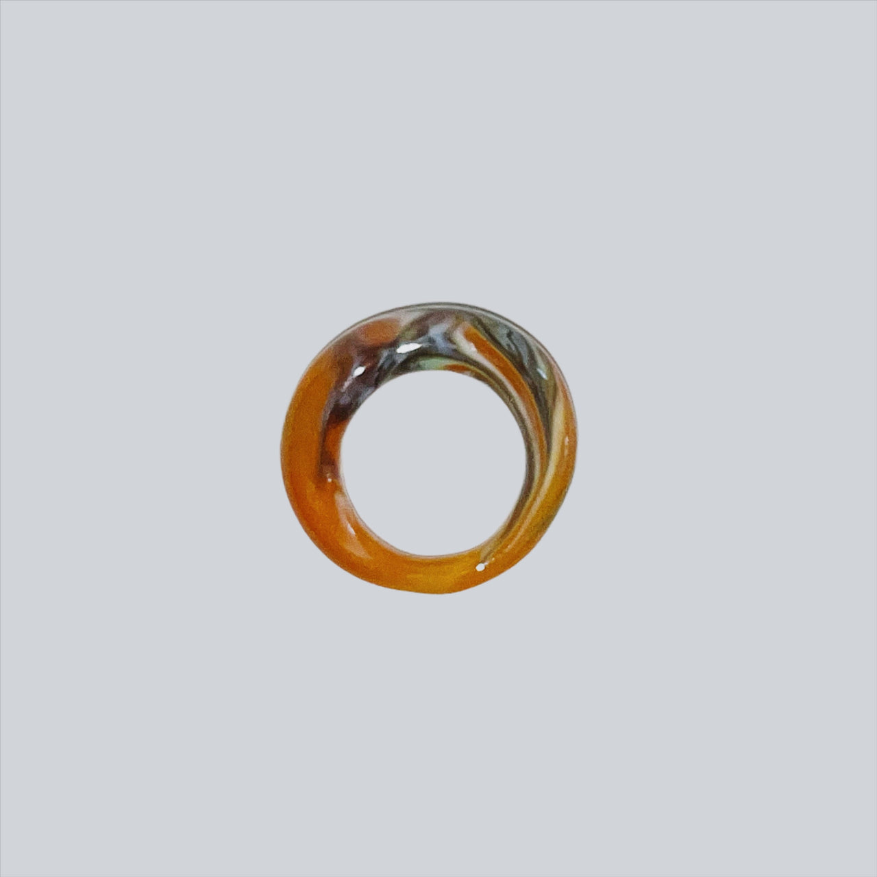Retro Orange Glass Ring