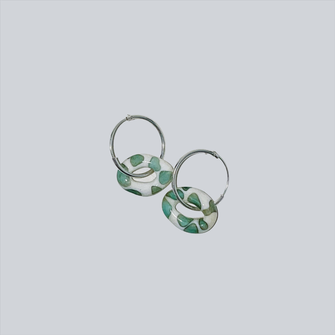 Huggy Green Glass Earrings