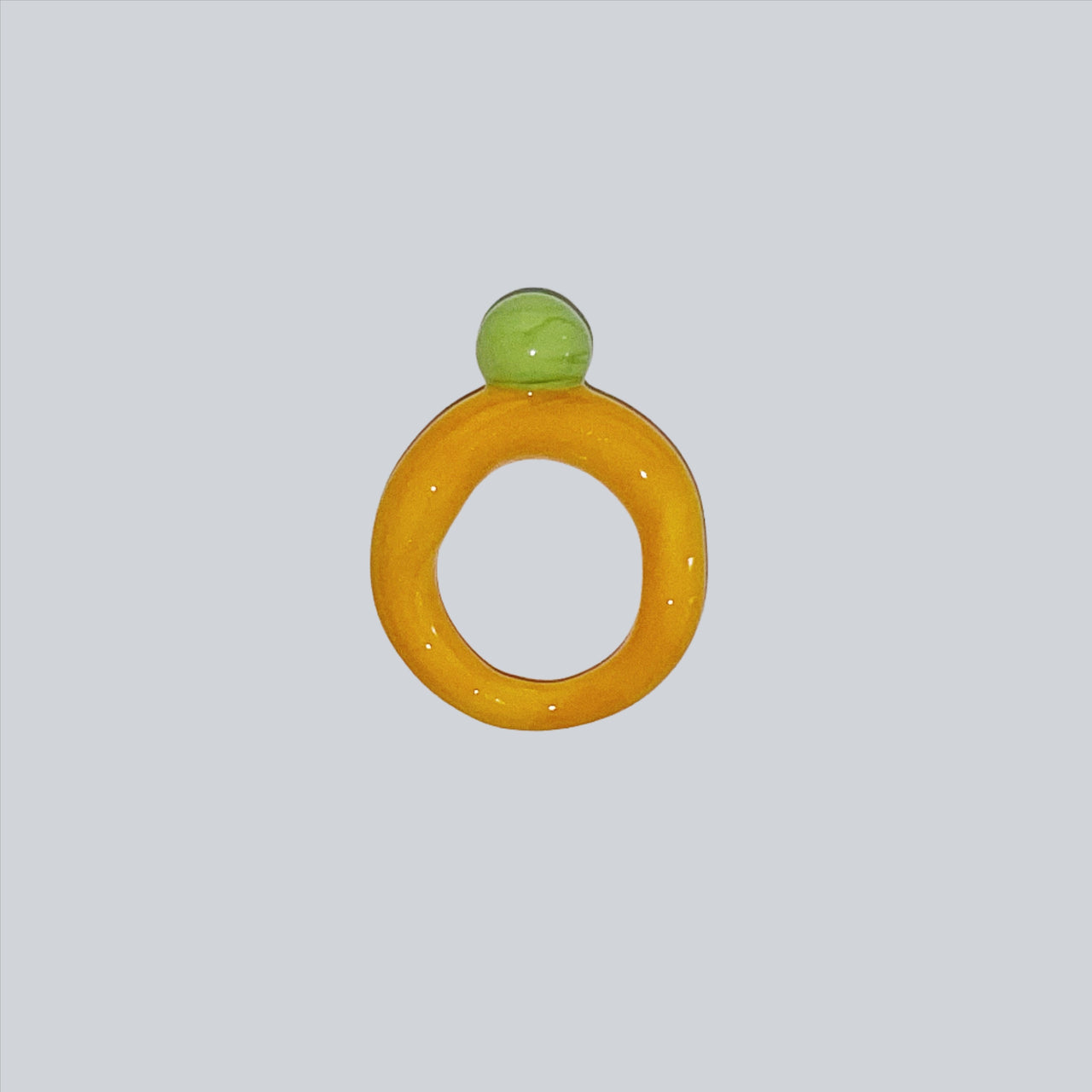 Green Dot Glass Ring