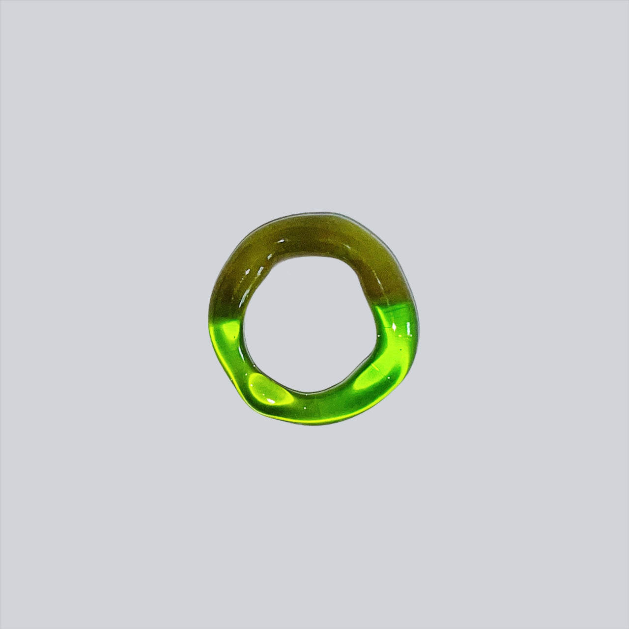 Green Squigle Glass Ring