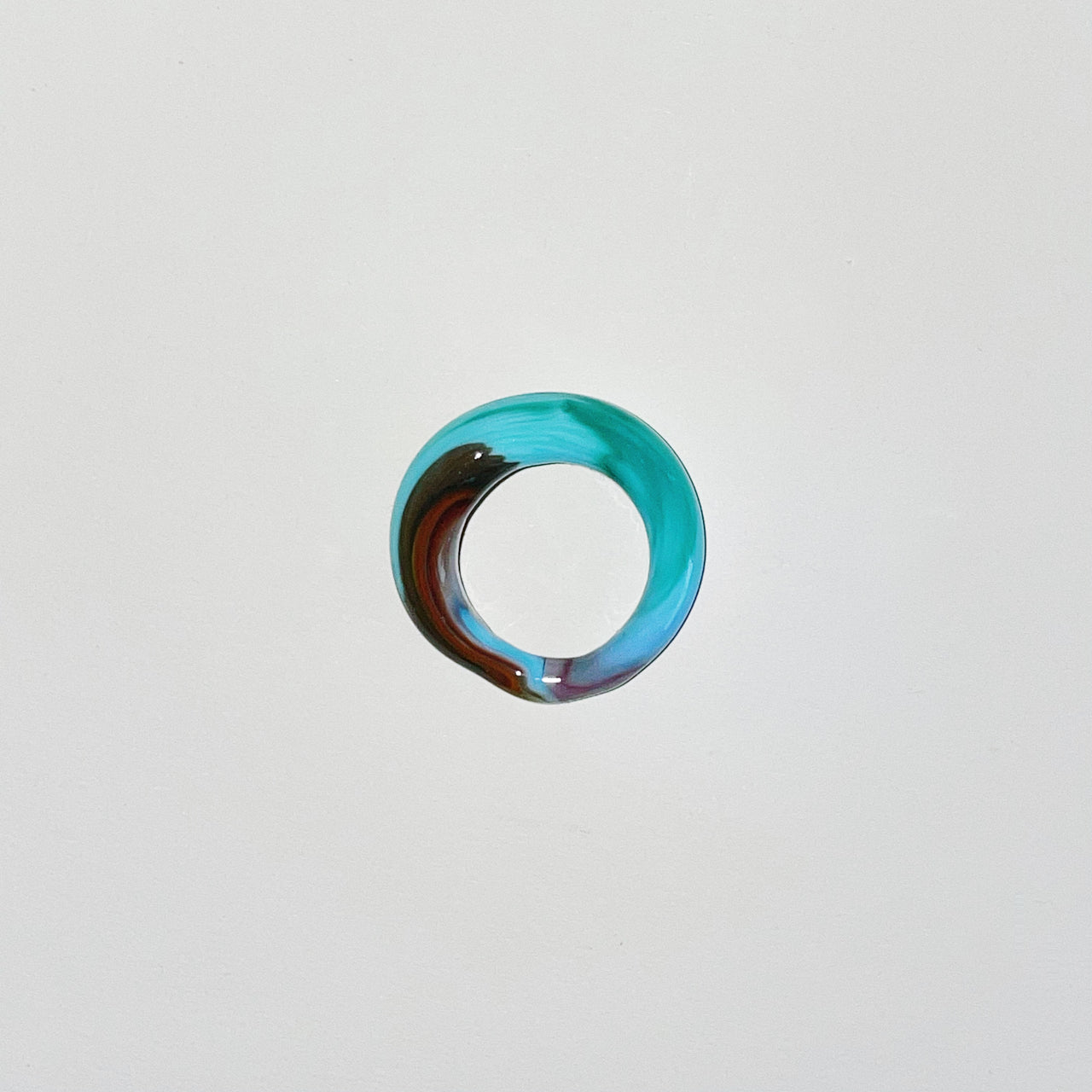Rainbow Blue Glass Ring