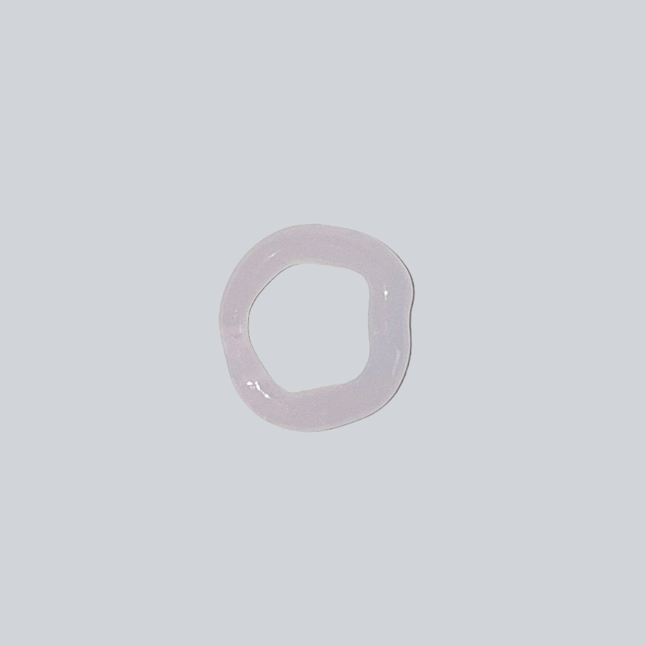 Smoke Pink Squiggle Glass Ring