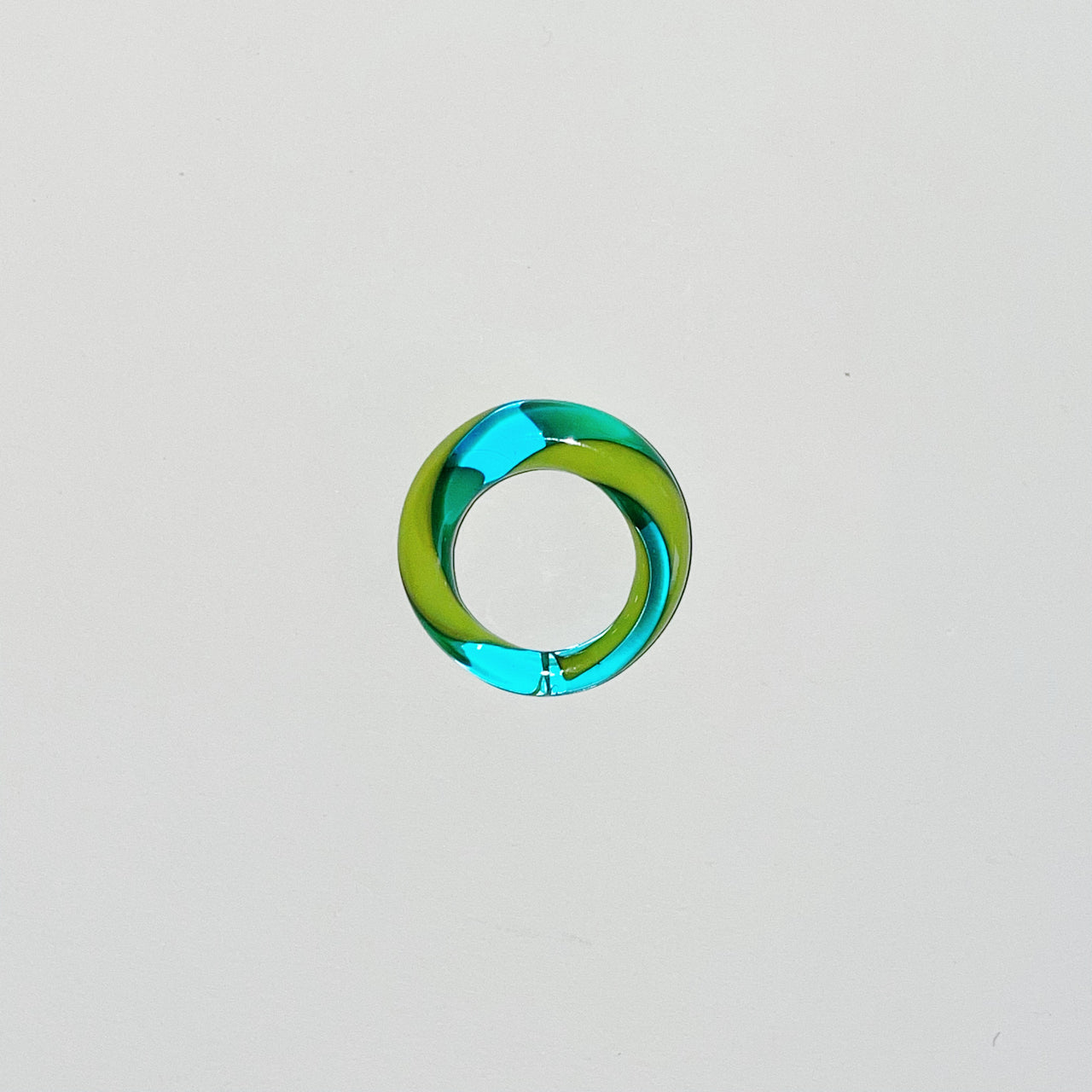 Neon Water Spiral Glass Ring