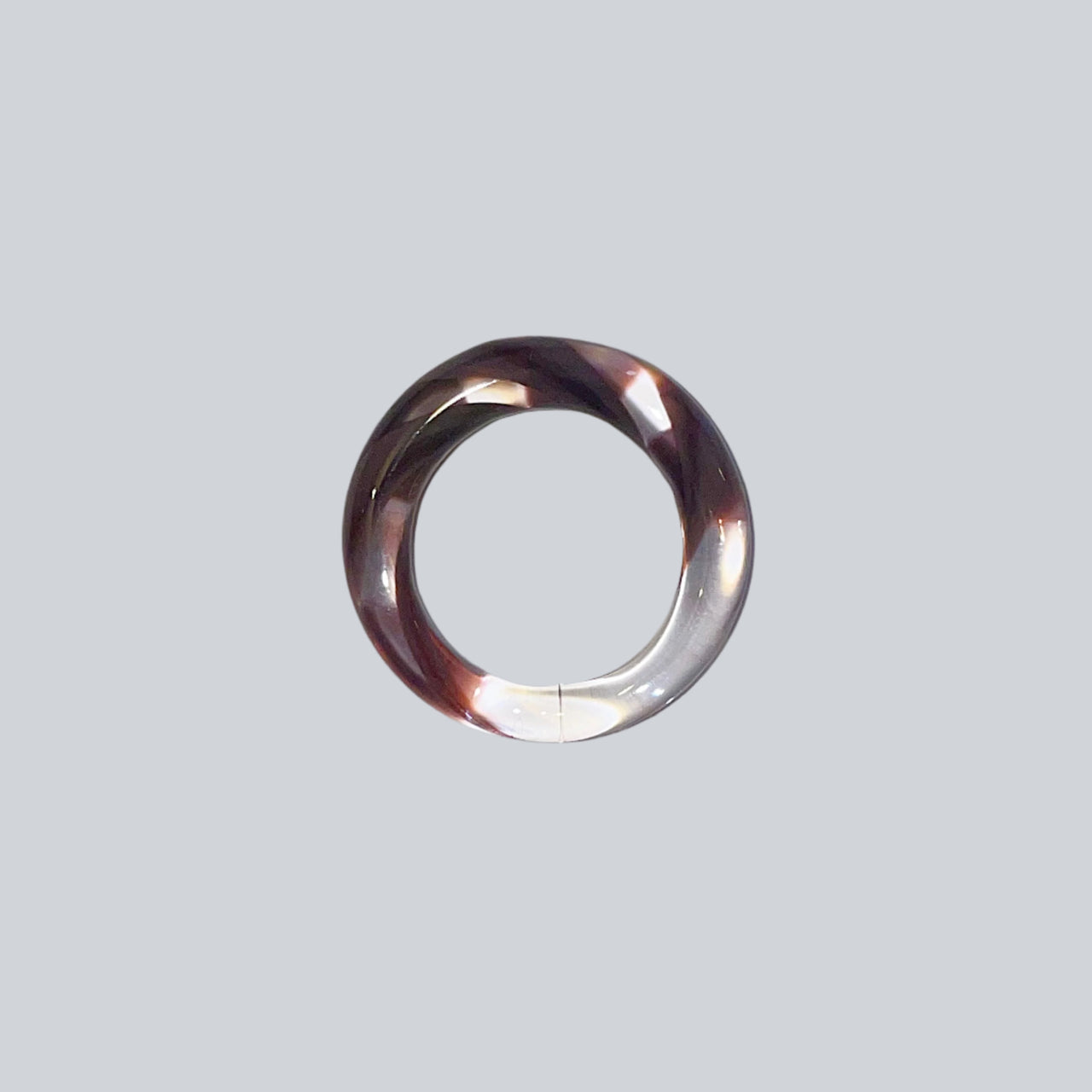 Crystal Violet Spiral Glass Ring
