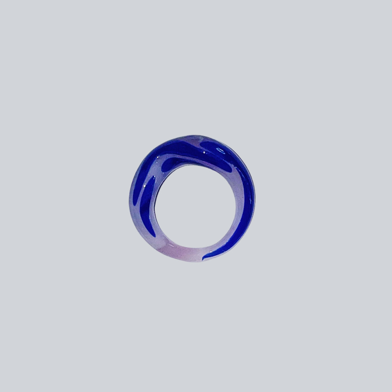 Violet Night Wavy Glass Ring